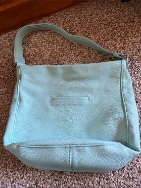Women’s Light Blue Leather Shoulder Bag